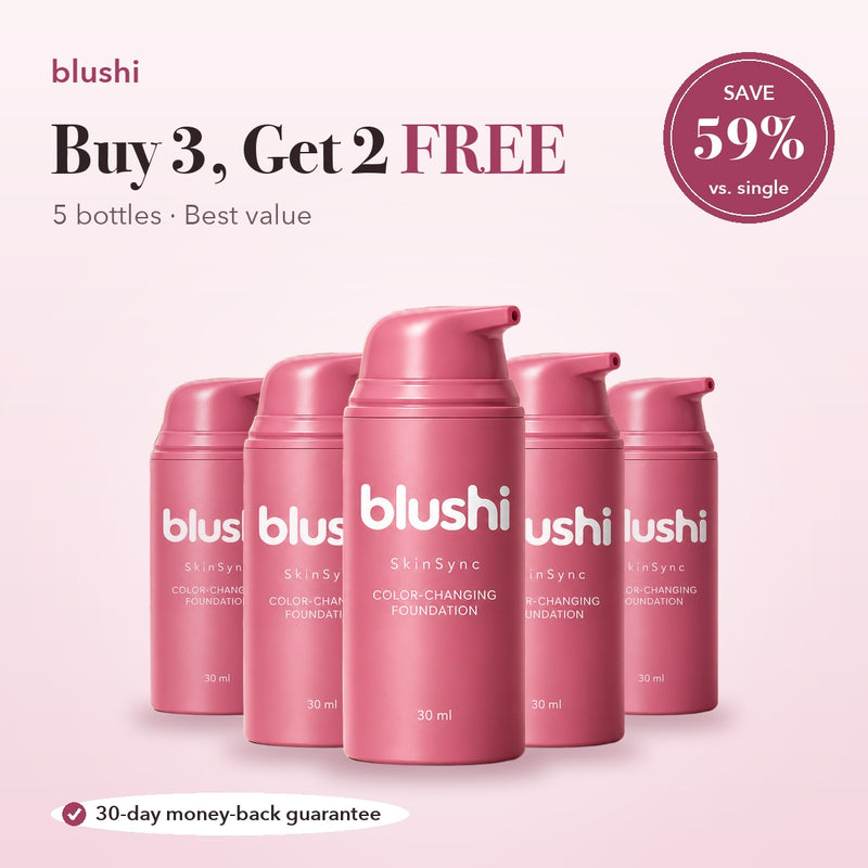Buy 3, Get 2 FREE: five bottles of Blushi SkinSync